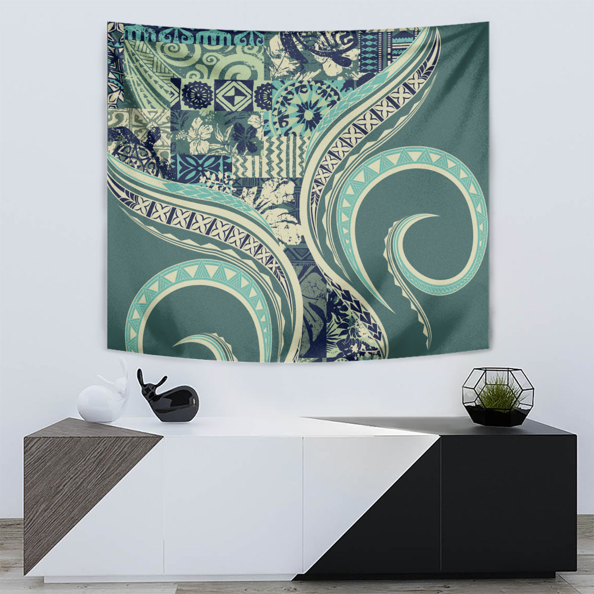 Hawaiian Hibiscus Tribal Vintage Motif Tapestry Ver 1 LT9 - Polynesian Pride