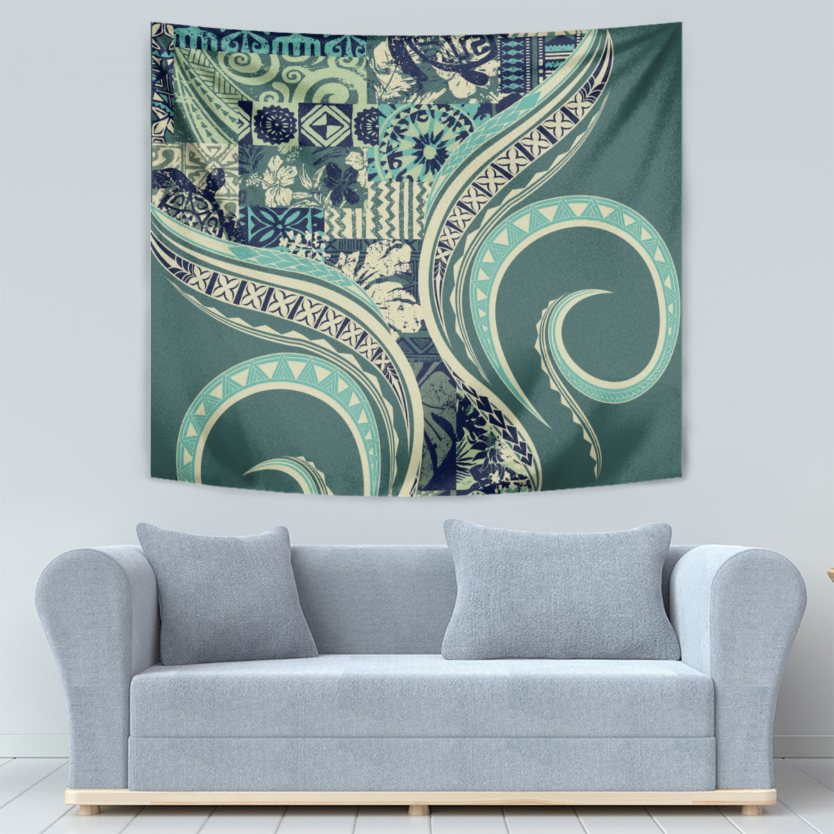 Hawaiian Hibiscus Tribal Vintage Motif Tapestry Ver 1 LT9 - Polynesian Pride