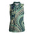 Hawaiian Hibiscus Tribal Vintage Motif Women Sleeveless Polo Shirt Ver 1