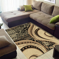 Hawaiian Hibiscus Tribal Vintage Motif Area Rug Ver 2