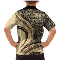 Hawaiian Hibiscus Tribal Vintage Motif Family Matching Mermaid Dress and Hawaiian Shirt Ver 2