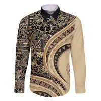 Hawaiian Hibiscus Tribal Vintage Motif Family Matching Tank Maxi Dress and Hawaiian Shirt Ver 2