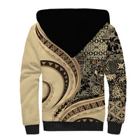 Hawaiian Hibiscus Tribal Vintage Motif Sherpa Hoodie Ver 2