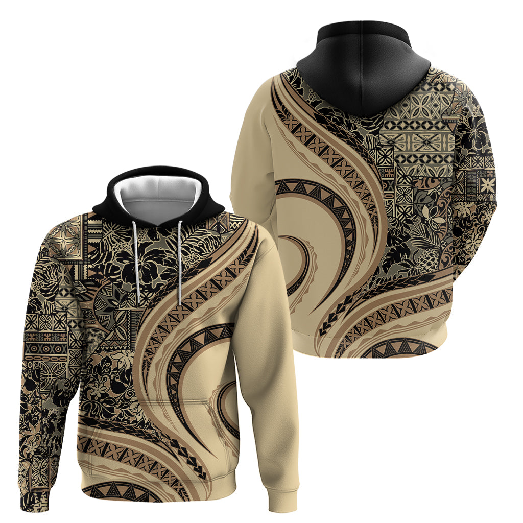 Hawaiian Hibiscus Tribal Vintage Motif Zip Hoodie Ver 2