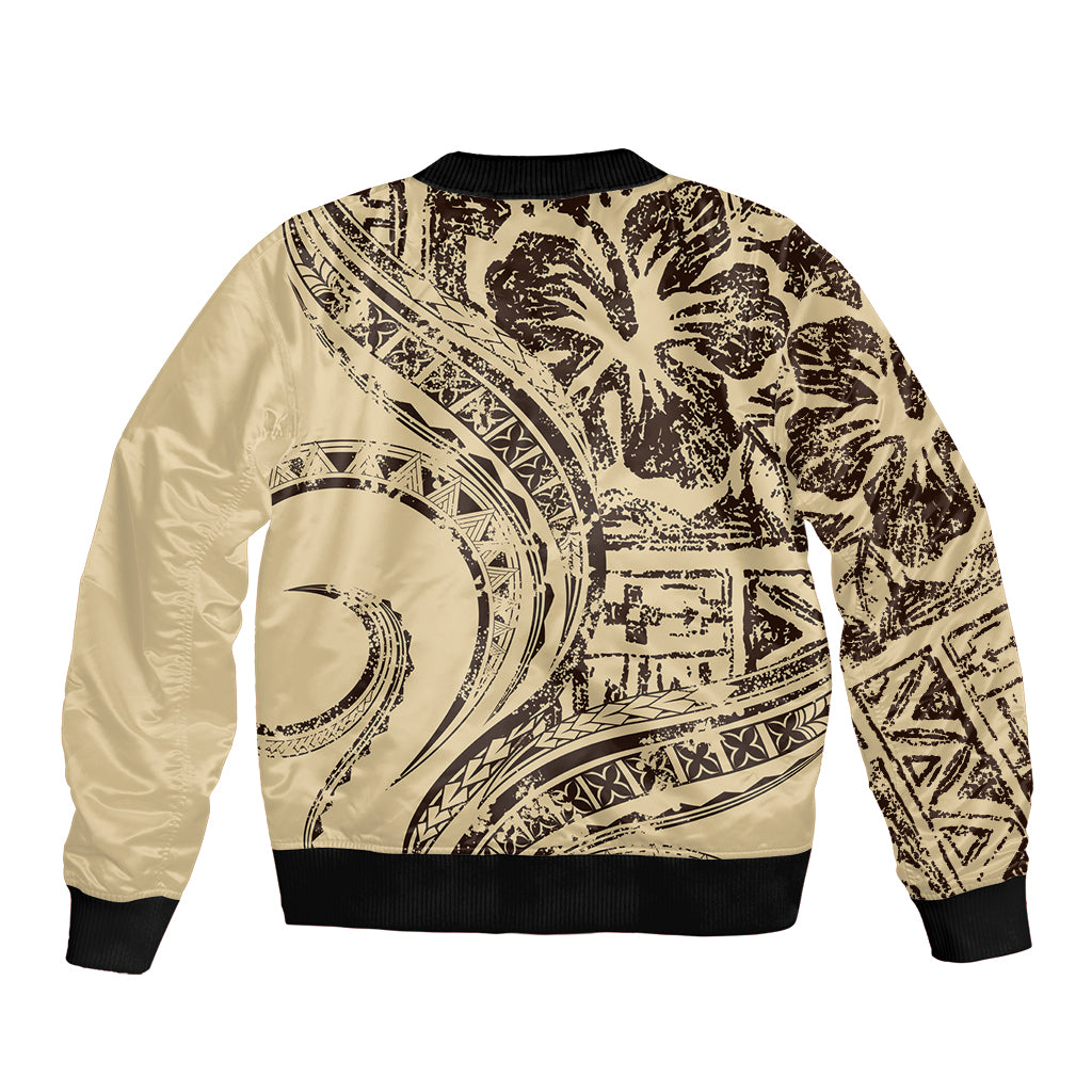Hawaiian Hibiscus Tribal Vintage Motif Bomber Jacket Ver 3
