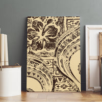 Hawaiian Hibiscus Tribal Vintage Motif Canvas Wall Art Ver 3