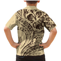 Hawaiian Hibiscus Tribal Vintage Motif Family Matching Mermaid Dress and Hawaiian Shirt Ver 3