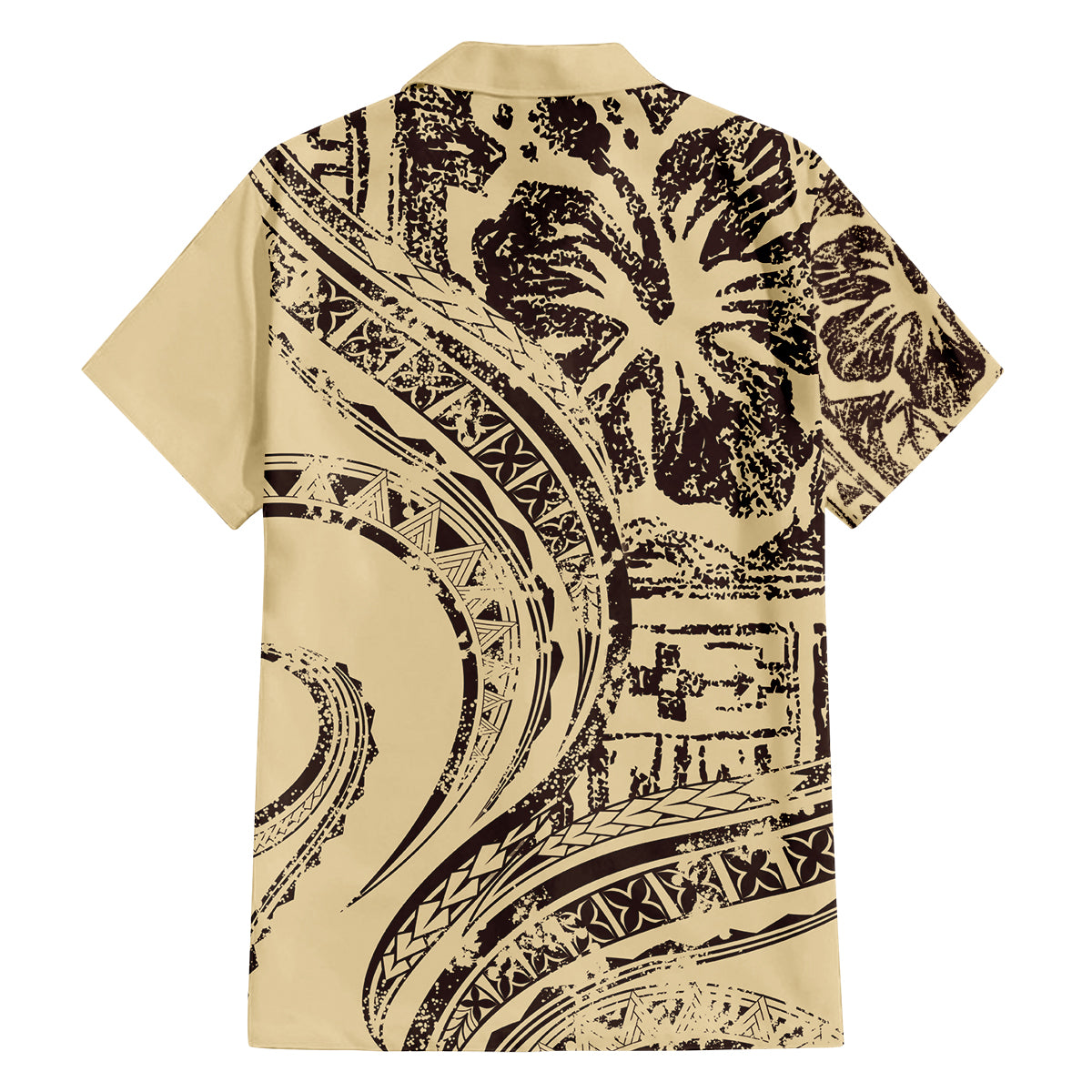 Hawaiian Hibiscus Tribal Vintage Motif Family Matching Tank Maxi Dress and Hawaiian Shirt Ver 3