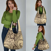Hawaiian Hibiscus Tribal Vintage Motif Grocery Bag Ver 3