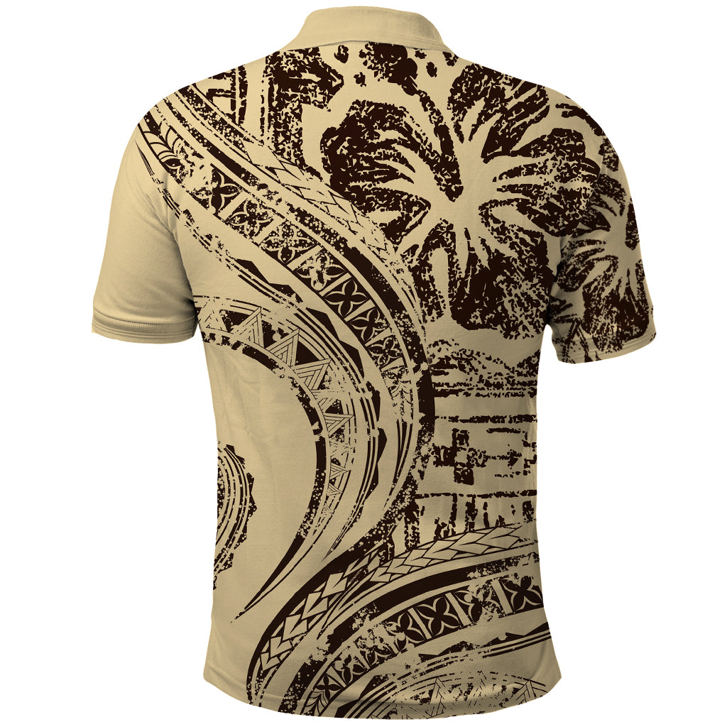Hawaiian Hibiscus Tribal Vintage Motif Polo Shirt Ver 3