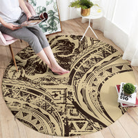 Hawaiian Hibiscus Tribal Vintage Motif Round Carpet Ver 3 LT9 - Polynesian Pride