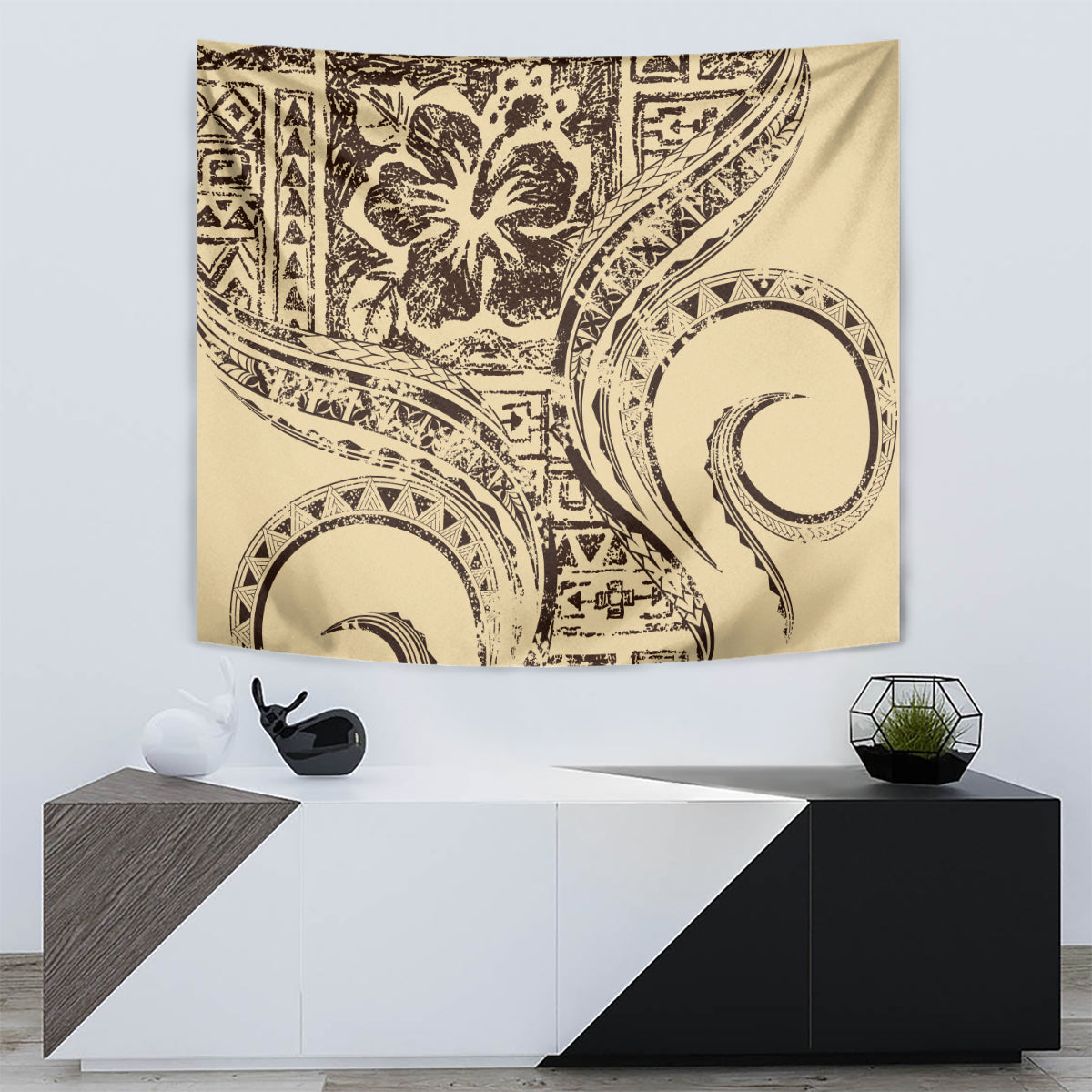 Hawaiian Hibiscus Tribal Vintage Motif Tapestry Ver 3 LT9 - Polynesian Pride