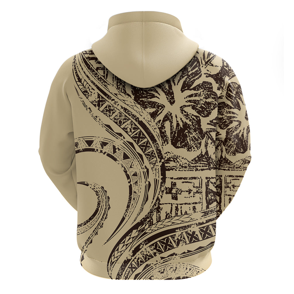 Hawaiian Hibiscus Tribal Vintage Motif Zip Hoodie Ver 3