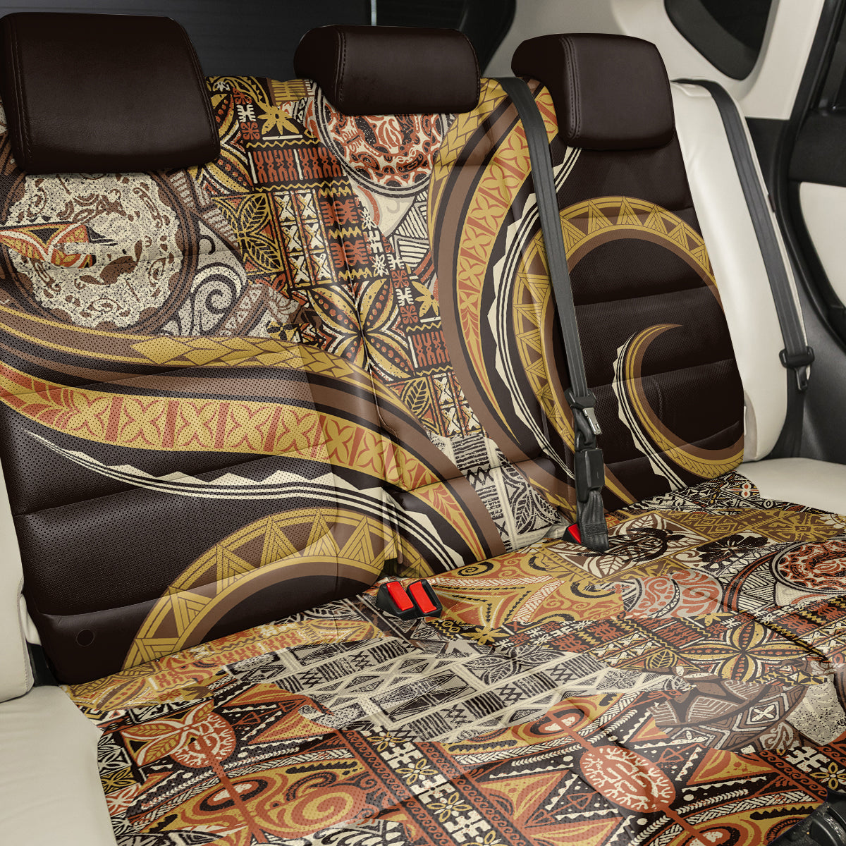 Hawaiian Hibiscus Tribal Vintage Motif Back Car Seat Cover Ver 4