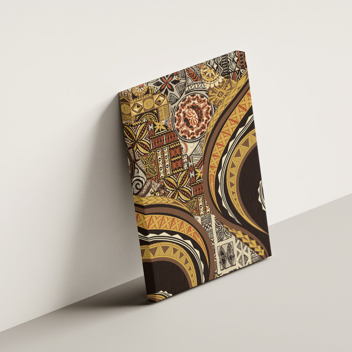 Hawaiian Hibiscus Tribal Vintage Motif Canvas Wall Art Ver 4