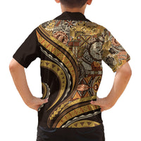 Hawaiian Hibiscus Tribal Vintage Motif Family Matching Tank Maxi Dress and Hawaiian Shirt Ver 4