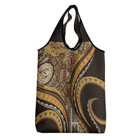 Hawaiian Hibiscus Tribal Vintage Motif Grocery Bag Ver 4