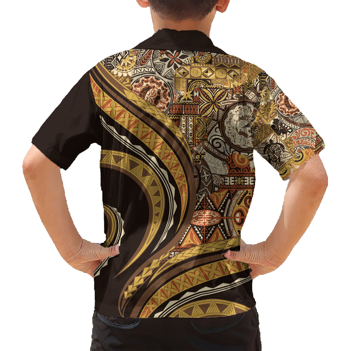 Hawaiian Hibiscus Tribal Vintage Motif Kid Hawaiian Shirt Ver 4