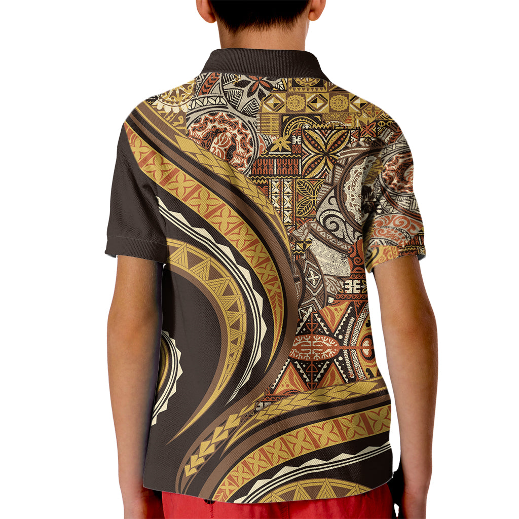 Hawaiian Hibiscus Tribal Vintage Motif Kid Polo Shirt Ver 4