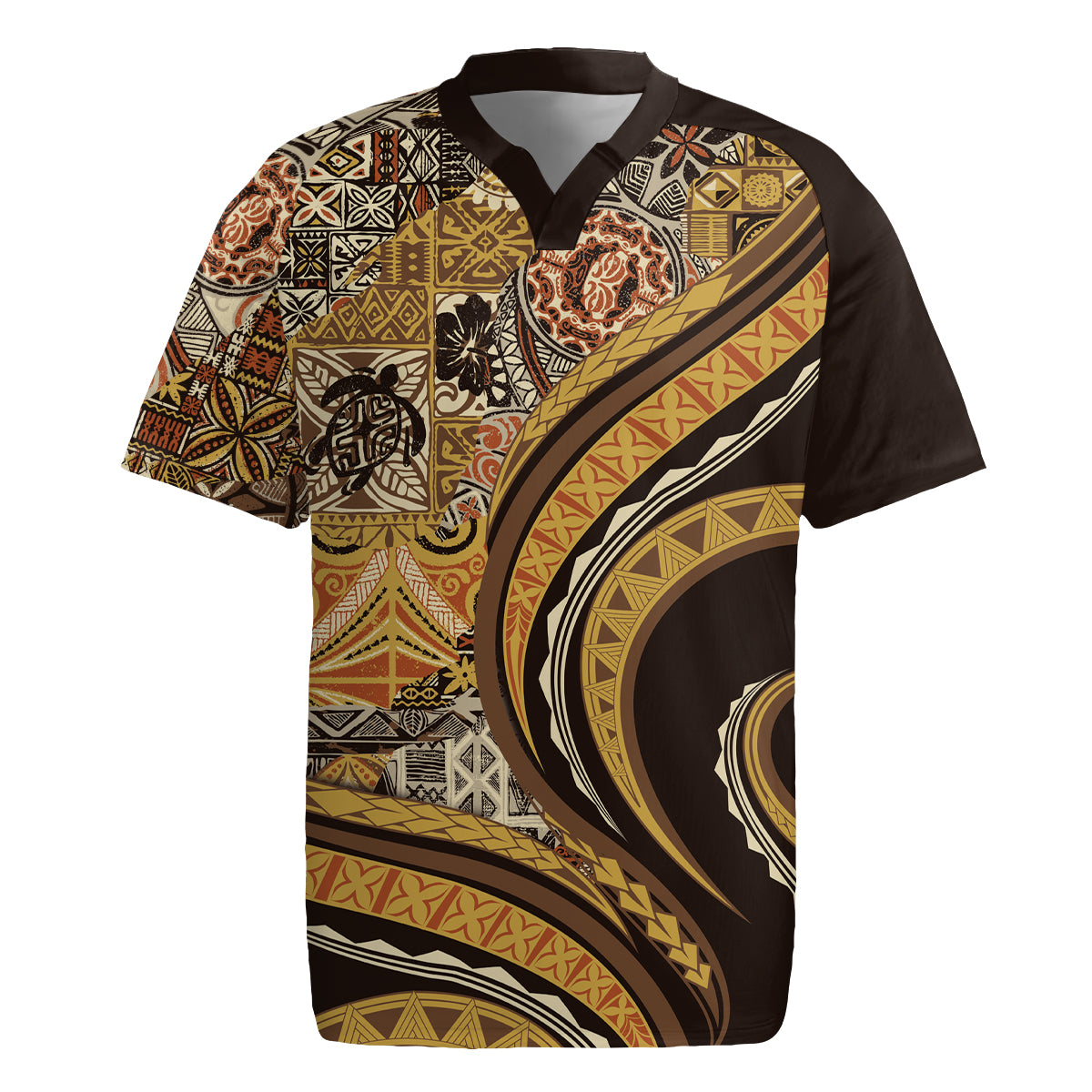 Hawaiian Hibiscus Tribal Vintage Motif Rugby Jersey Ver 4