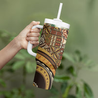 Hawaiian Hibiscus Tribal Vintage Motif Tumbler With Handle Ver 4