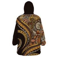 Hawaiian Hibiscus Tribal Vintage Motif Wearable Blanket Hoodie Ver 4