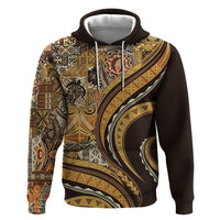 Hawaiian Hibiscus Tribal Vintage Motif Zip Hoodie Ver 4