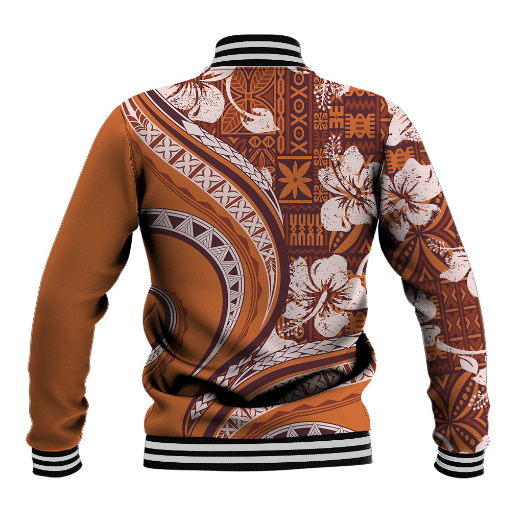 Hawaiian Hibiscus Tribal Vintage Motif Baseball Jacket Ver 5