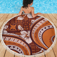 Hawaiian Hibiscus Tribal Vintage Motif Beach Blanket Ver 5