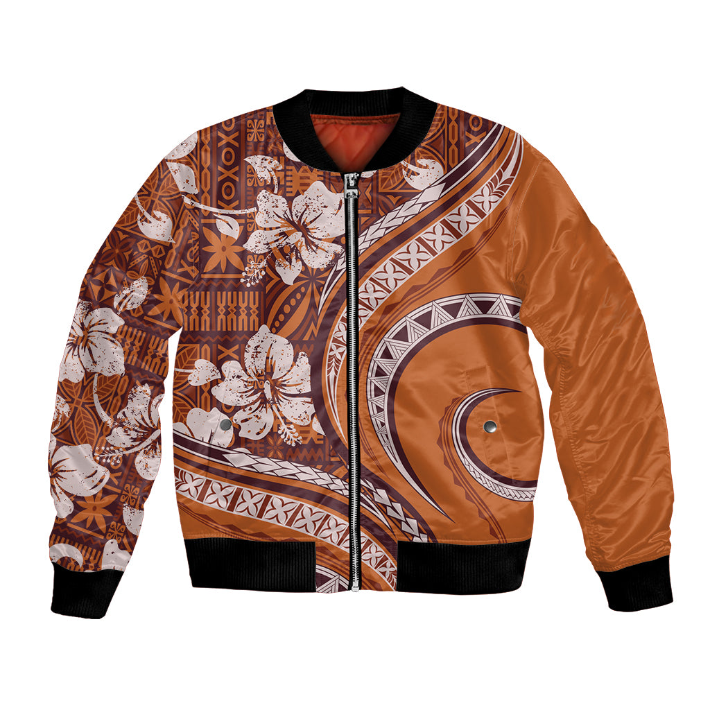 Hawaiian Hibiscus Tribal Vintage Motif Bomber Jacket Ver 5