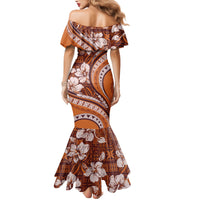 Hawaiian Hibiscus Tribal Vintage Motif Family Matching Mermaid Dress and Hawaiian Shirt Ver 5