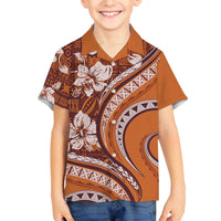 Hawaiian Hibiscus Tribal Vintage Motif Family Matching Tank Maxi Dress and Hawaiian Shirt Ver 5