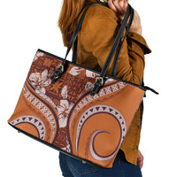 Hawaiian Hibiscus Tribal Vintage Motif Leather Tote Bag Ver 5