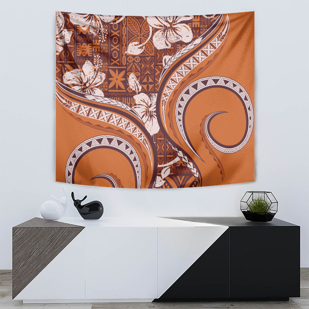 Hawaiian Hibiscus Tribal Vintage Motif Tapestry Ver 5