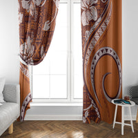 Hawaiian Hibiscus Tribal Vintage Motif Window Curtain Ver 5