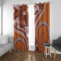Hawaiian Hibiscus Tribal Vintage Motif Window Curtain Ver 5