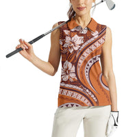 Hawaiian Hibiscus Tribal Vintage Motif Women Sleeveless Polo Shirt Ver 5