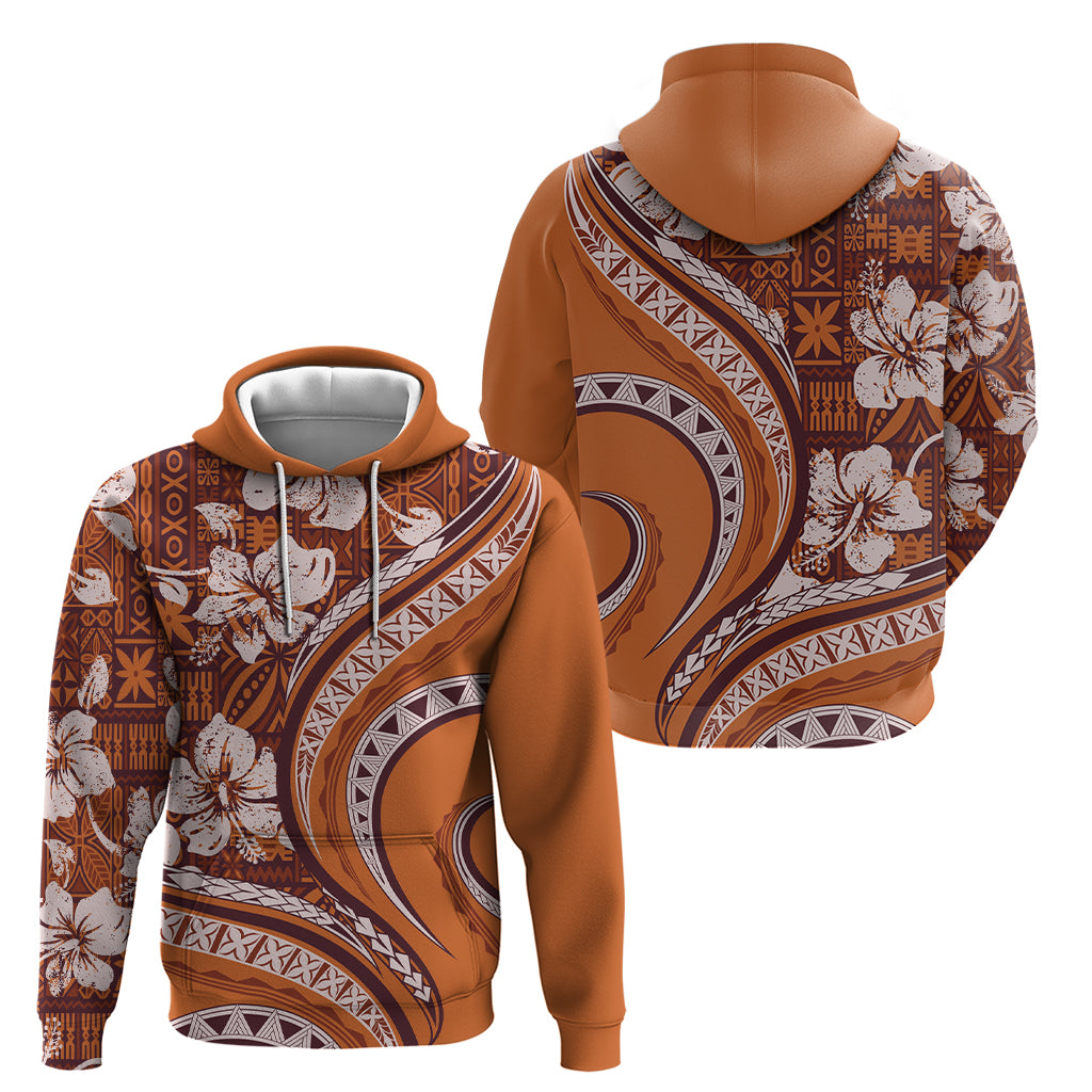 Hawaiian Hibiscus Tribal Vintage Motif Zip Hoodie Ver 5