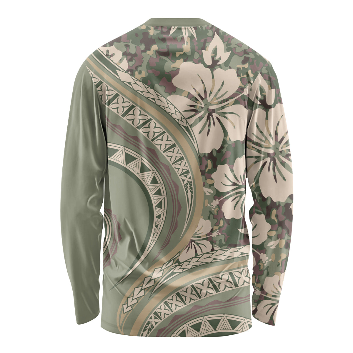 Hawaiian Hibiscus Tribal Vintage Motif Long Sleeve Shirt Ver 6