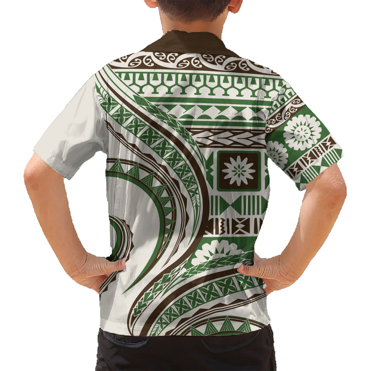 Hawaiian Hibiscus Tribal Vintage Motif Kid Hawaiian Shirt Ver 7
