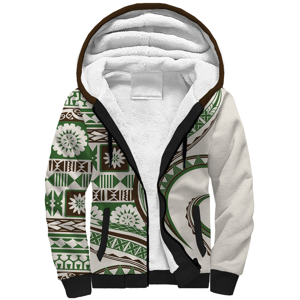 Hawaiian Hibiscus Tribal Vintage Motif Sherpa Hoodie Ver 7