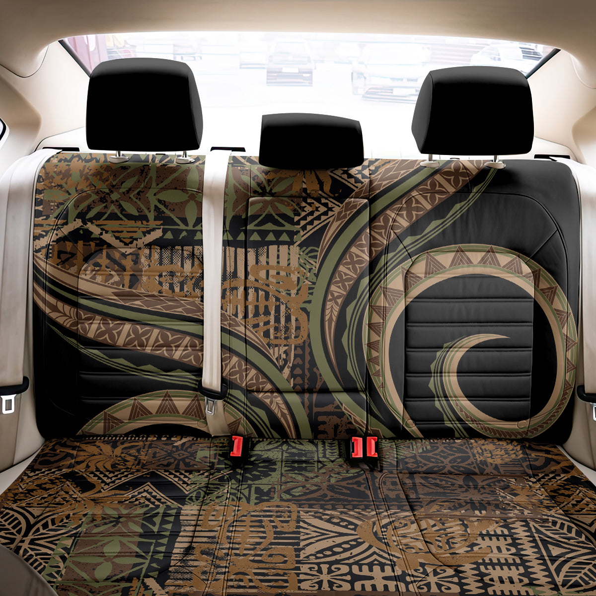Hawaiian Hibiscus Tribal Vintage Motif Back Car Seat Cover Ver 8