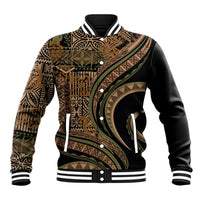 Hawaiian Hibiscus Tribal Vintage Motif Baseball Jacket Ver 8 LT9 Unisex Brown - Polynesian Pride