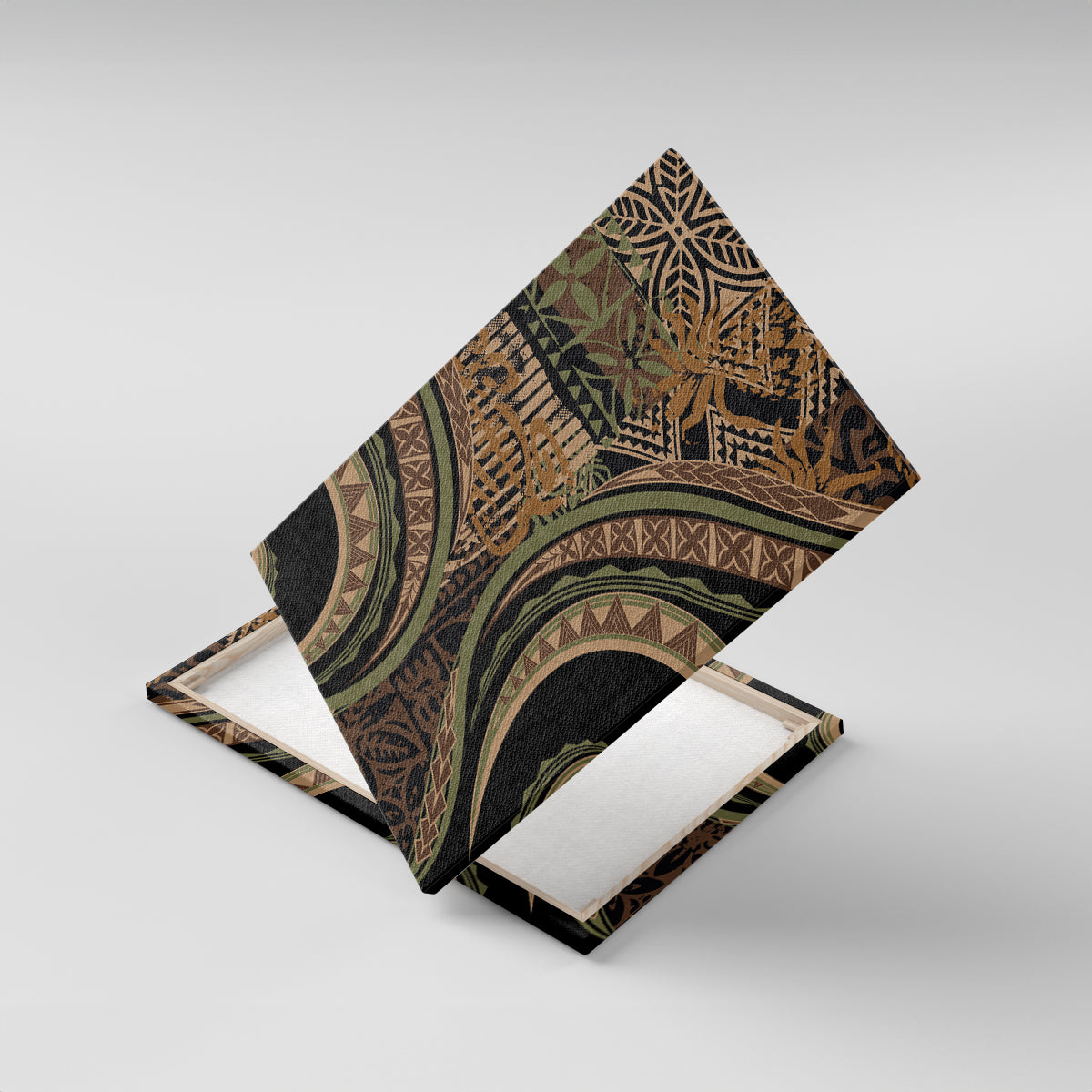 Hawaiian Hibiscus Tribal Vintage Motif Canvas Wall Art Ver 8