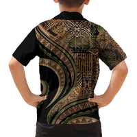 Hawaiian Hibiscus Tribal Vintage Motif Kid Hawaiian Shirt Ver 8 LT9 - Polynesian Pride
