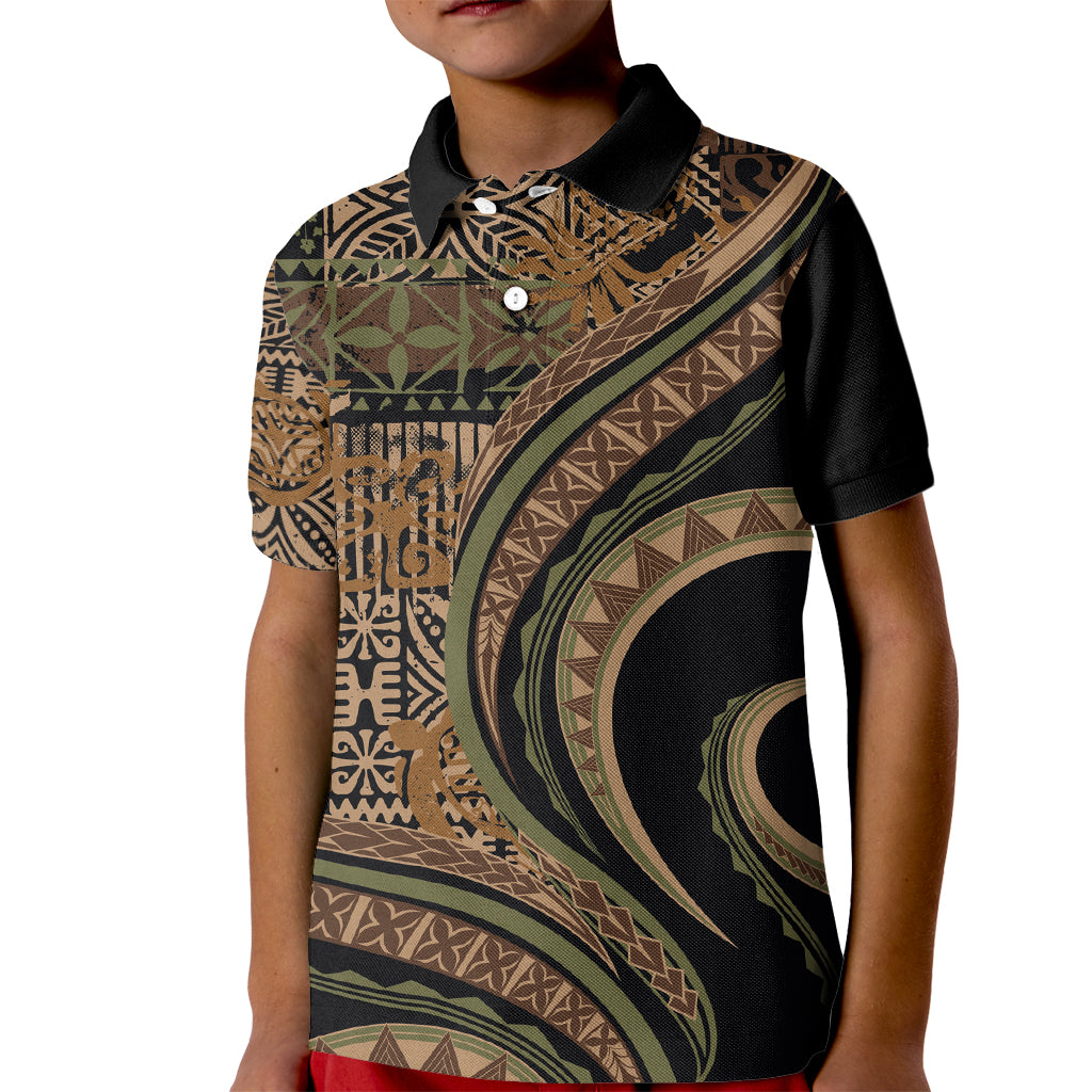 Hawaiian Hibiscus Tribal Vintage Motif Kid Polo Shirt Ver 8