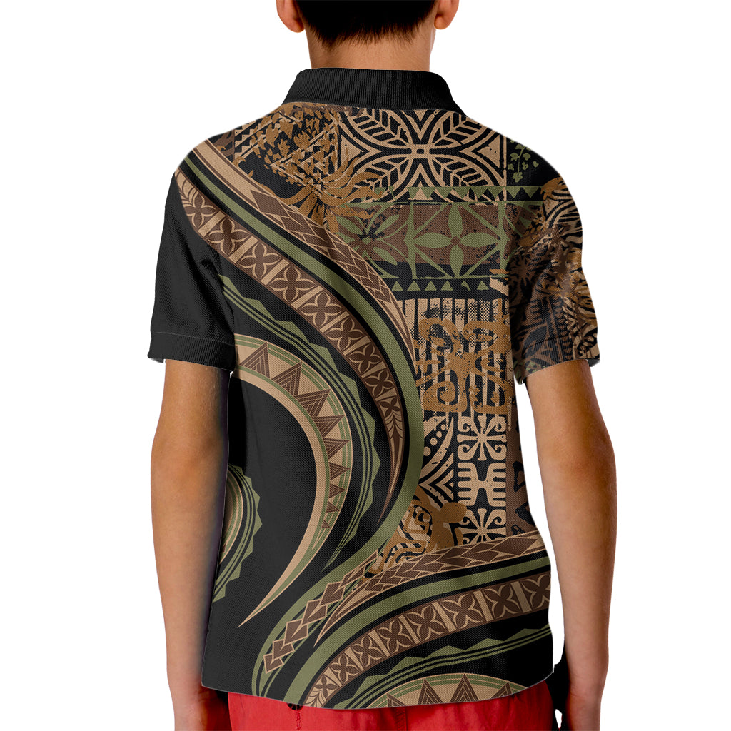 Hawaiian Hibiscus Tribal Vintage Motif Kid Polo Shirt Ver 8