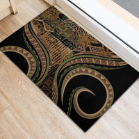 Hawaiian Hibiscus Tribal Vintage Motif Rubber Doormat Ver 8