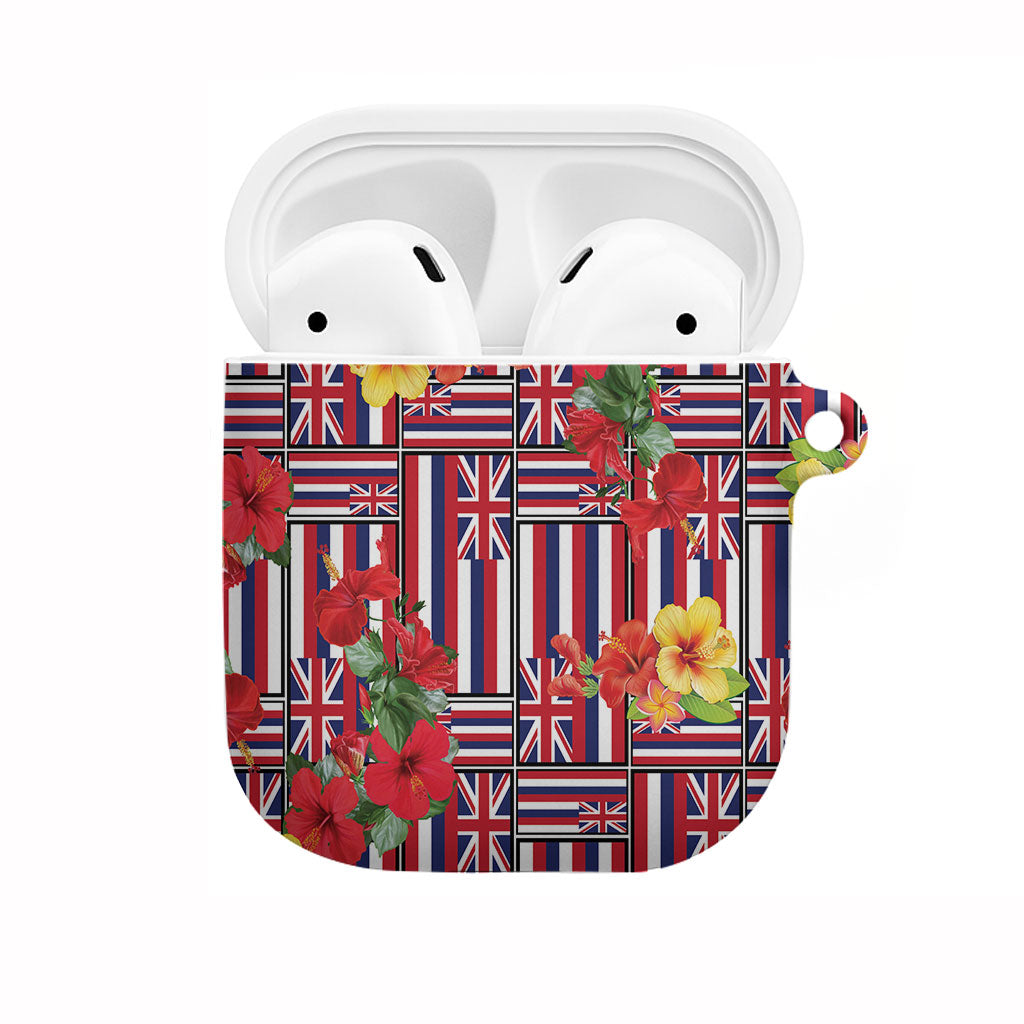 Hawaii Hibiscus Lei AirPods Case Hawaiian Flag Motif LT9 Red - Polynesian Pride