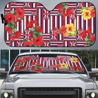 Hawaii Hibiscus Lei Auto Sun Shade Hawaiian Flag Motif